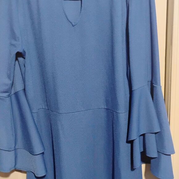 Isaac Mizrahi Blue Long Sleeve Dress - Picture 2 of 9